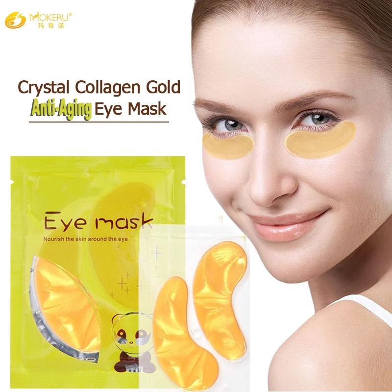 

Free Shipping Wholesale Moisturizing 24K Gold Crystal Collagen Eye Mask Anti Dark Circles Anti-Aging Wrinkle Skin Care For Women