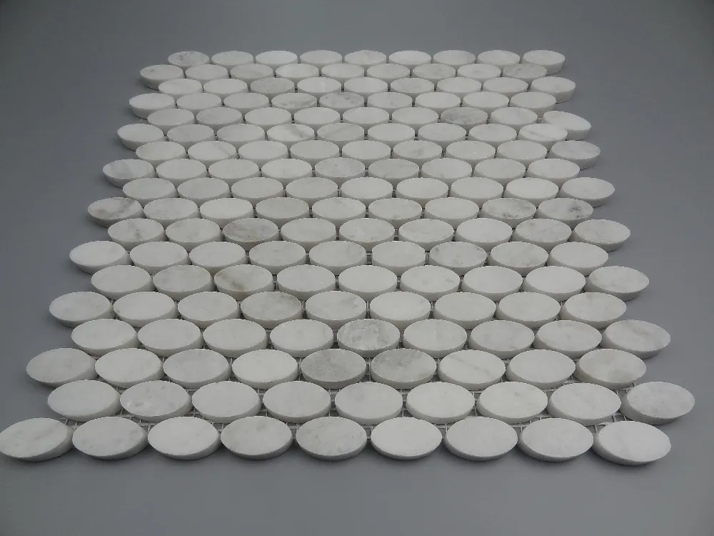 Cheap price oval marble mosaic tile backsplash