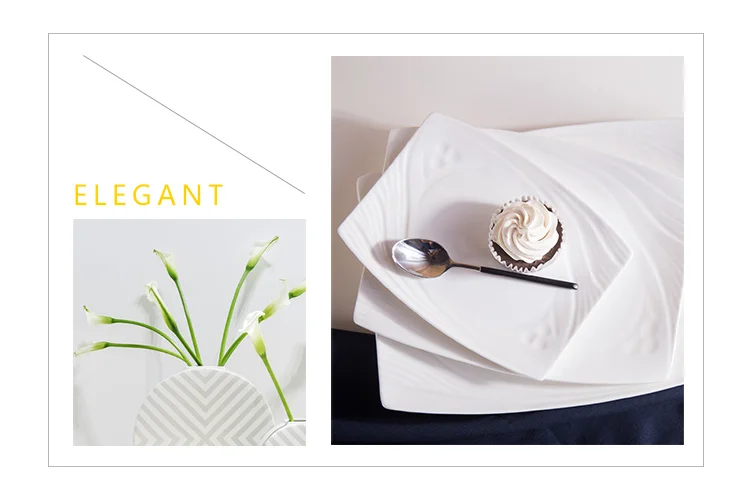 Shenzhen Tableware Restaurant Porcelain Rectangle Dinner Plate