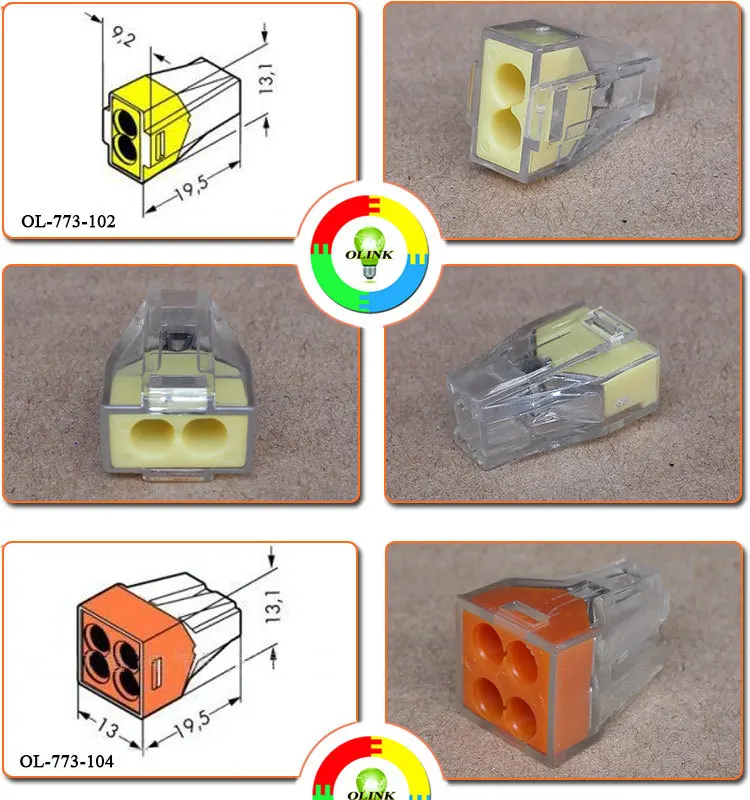 wire connector,electric wire connector,quick wire connector,Junction Box connector,Building wire connector,773-102,773-104,773-106,773-108,773-173,wago 773.