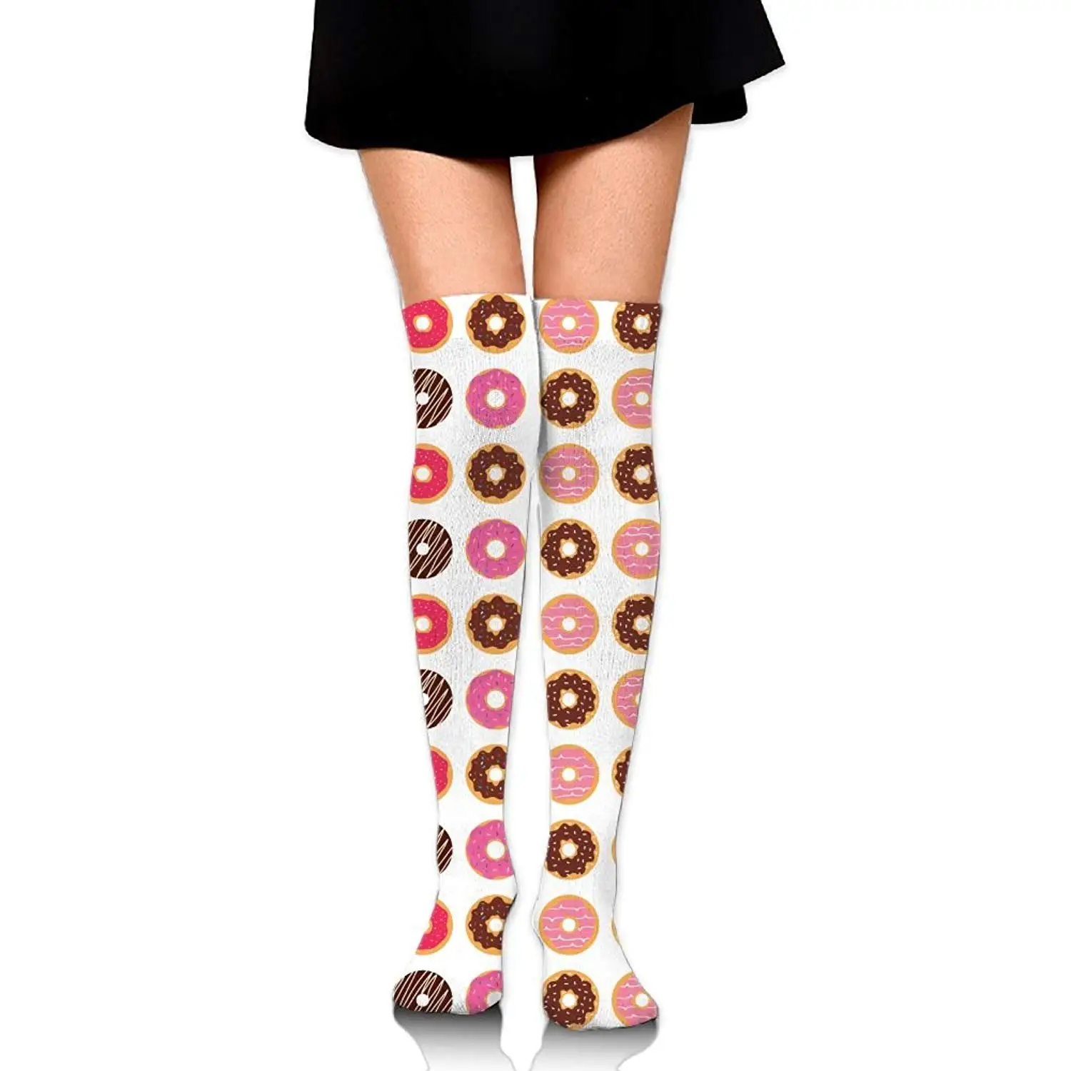 Zaqxsw Doughnut Women Vintage Thigh High Socks Thermal Socks For Womens