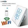 Factory Customized Lanbon Smart phone remote control WiFi Dimmer light switch Alexa EU IOT Smart Home Automation Multi Channel