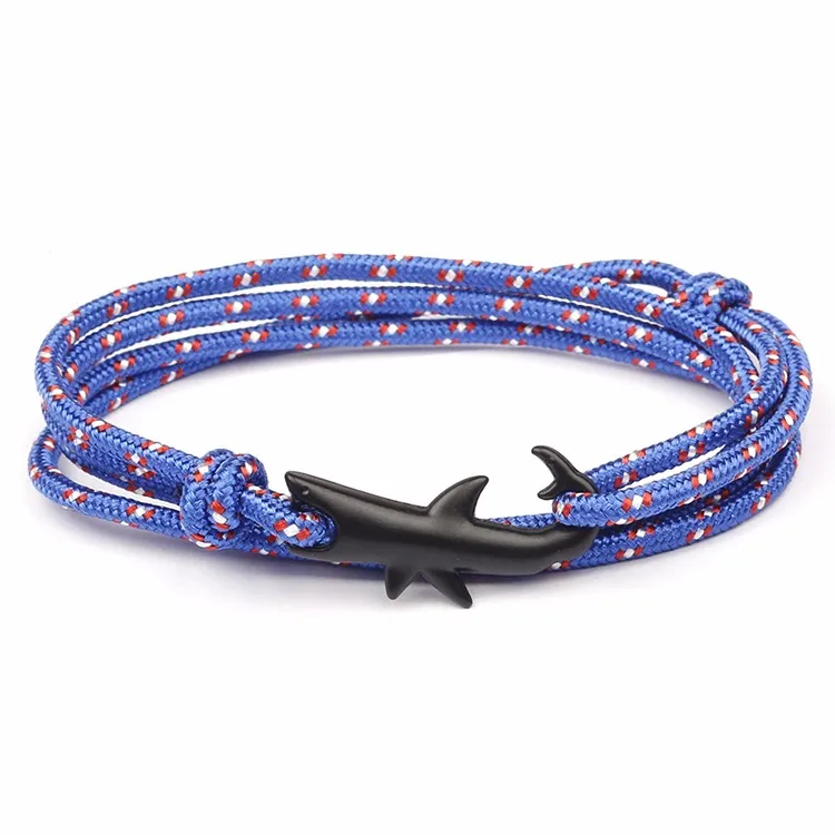 Ocean Shark Rope Bracelet For Women Men Handmade Survival Bracelet