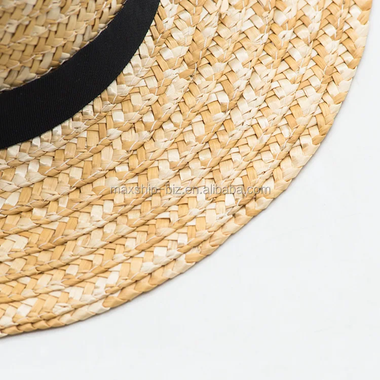 Wholesale Skimmer Boater Straw Hat Wide Brim Wedding Custom Boater Hat