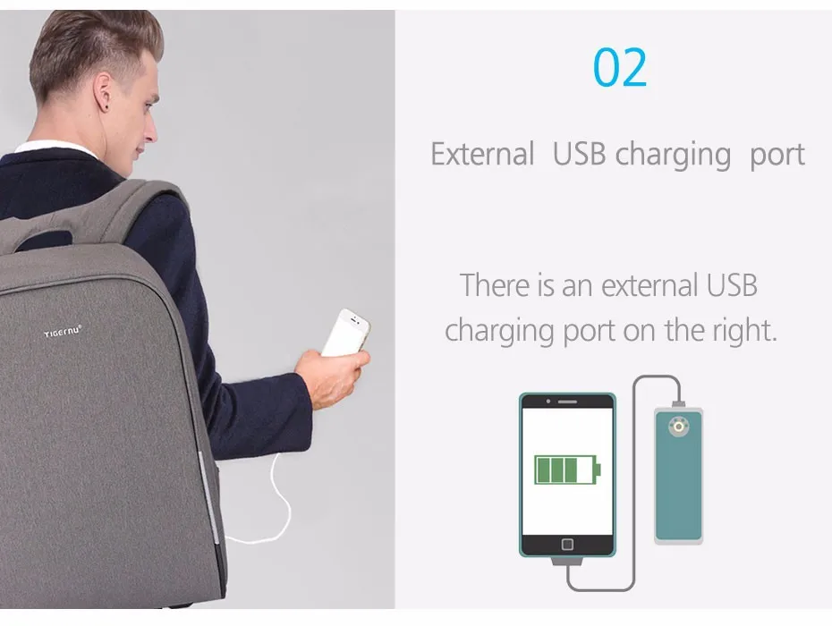 2017 Tigernu Anti-thief USB charging 15.6inch Business laptop backpack for women Men Backpack school backpack Bag Male Mochila