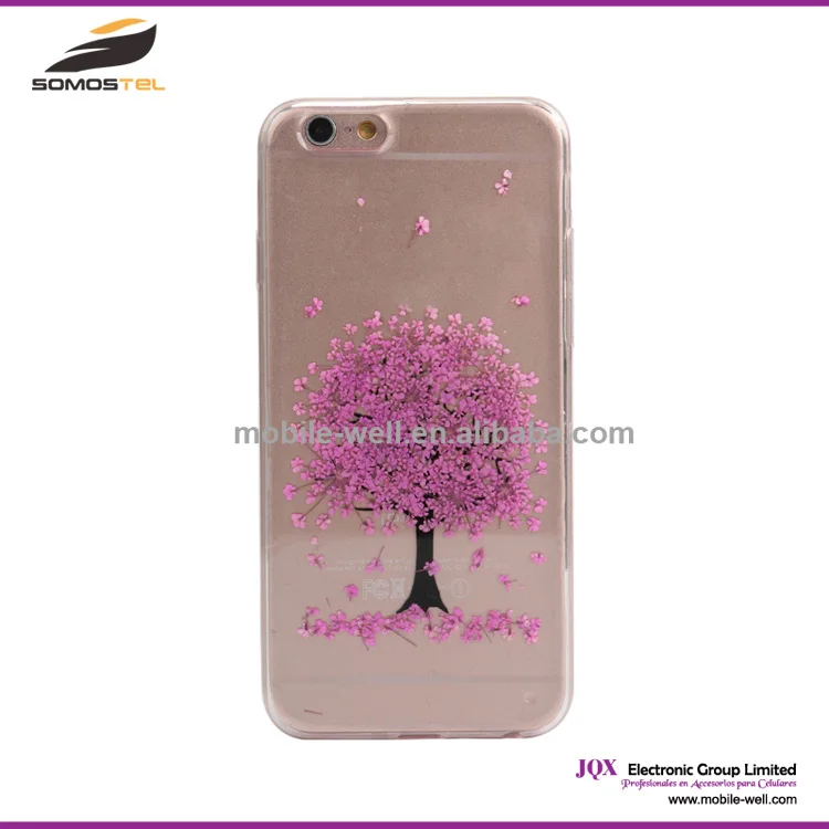 [Somostel] Flower Pattern TPU Diamond Case For iPhone 6, For iPhone 6 Slim Transparent Case TPU Cover