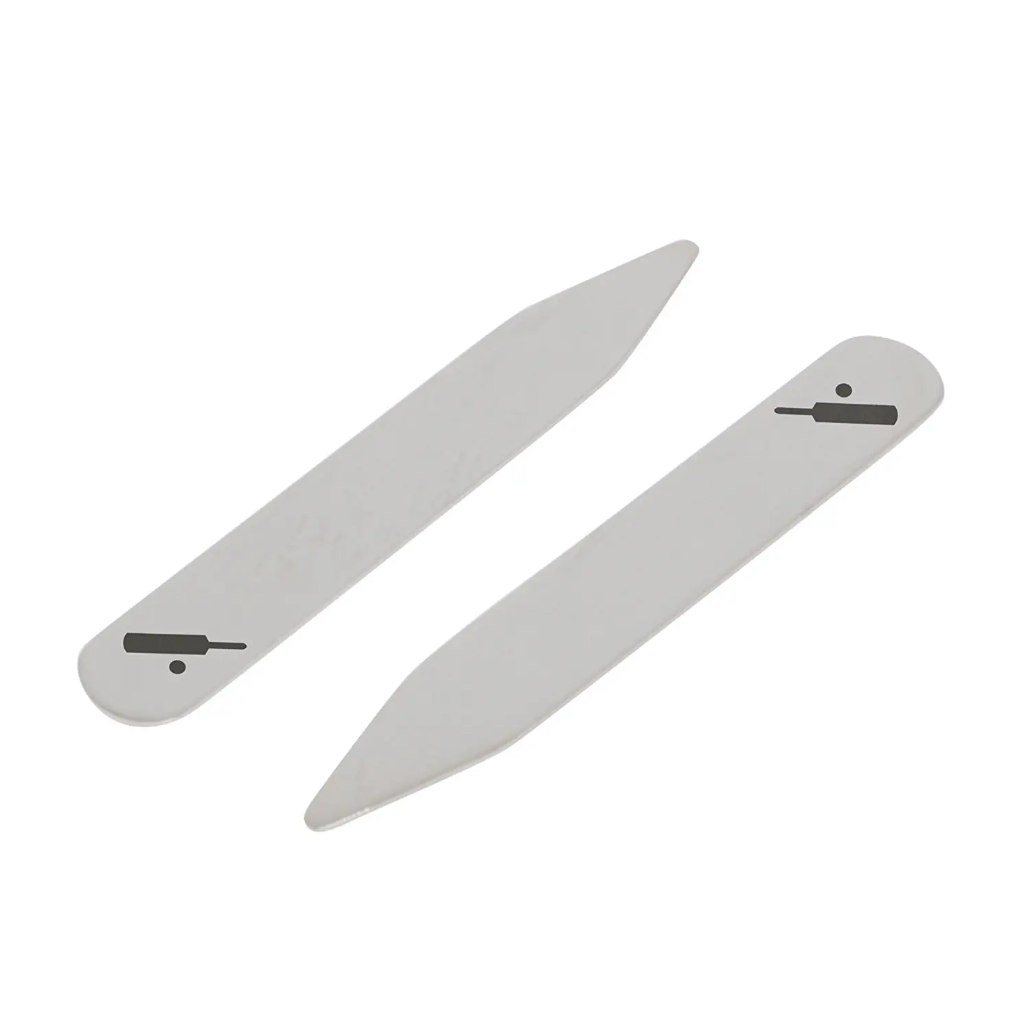 Made In USA 2.5 Inch Metal Collar Stiffeners MODERN GOODS SHOP Stainless Steel Collar Stays With Laser Engraved Ninja Design