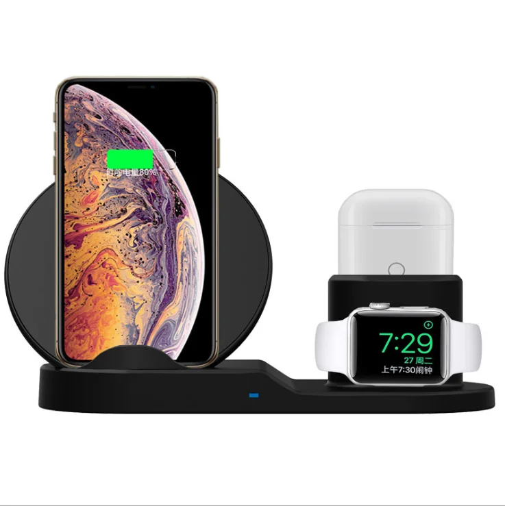 

new 2019 trending product 3 in 1 Wireless charger for iphone charger Airpod Apple watch holder
