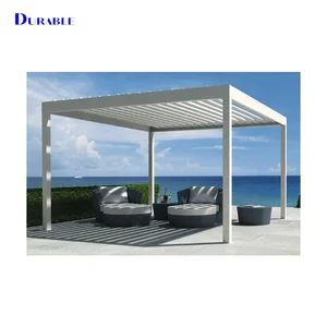 Motorized rainproof and sunproof aluminium profile outdoor pergola with size 3x4