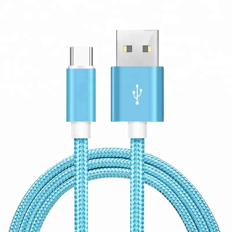 1M Usb Type c Nylon Braided Cable In Blue