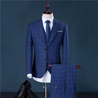 

Fashion (Jacket+Pants+Vest) Men Suits Man Business Formal Suit with Pants Tuxedo Bridegroom Wedding Suits for Men