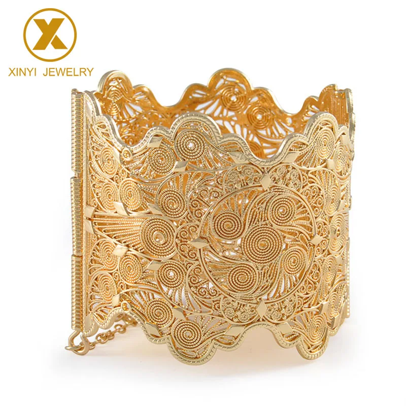 

Vintage Arab Women Bracelet Bangle Open Type Hollow Flower Gold Color Cuff Bangles Dance jewelry accessories, Gold and silver