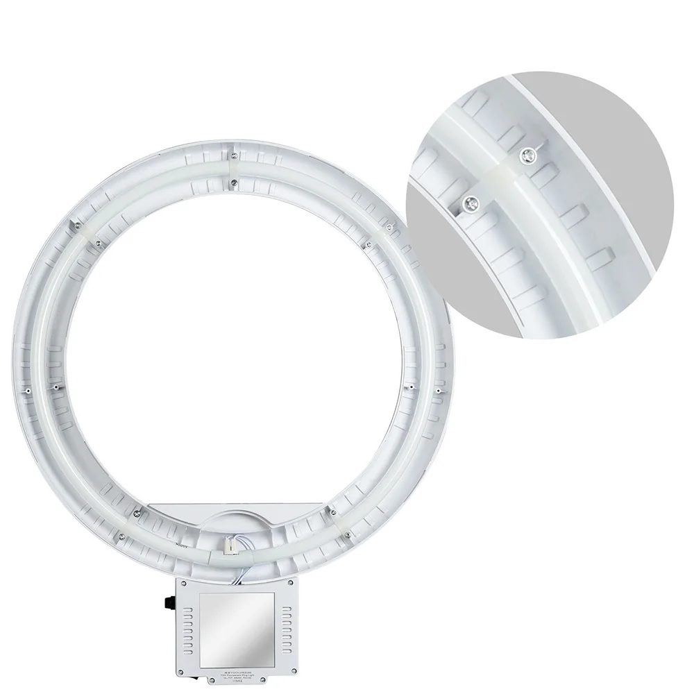 

YooCheese 18inch 70W fluorescent ring light kit for photography studio selfie light ring lamp with light stand &bag set 5500K, Black/white