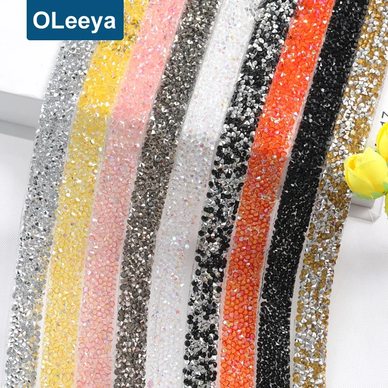 

Wholesale Glitter Hot Fix Trimming Ribbon Resin Iron On Sheet Hotfix Plastic Rhinestones Strips For Clothing