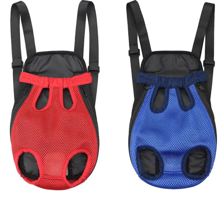 Breathable Mesh Fabric Adjustable Legs Out Chest Front Dog Carrier For