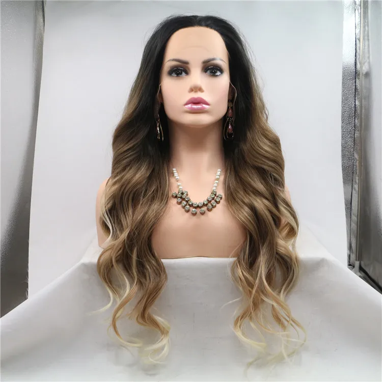 

Aesphy Hair Synthetic Glueless Lace Front Wig Black Color Long Body Wave Lace Front Wigs For Black Women Heat Resistant Fiber