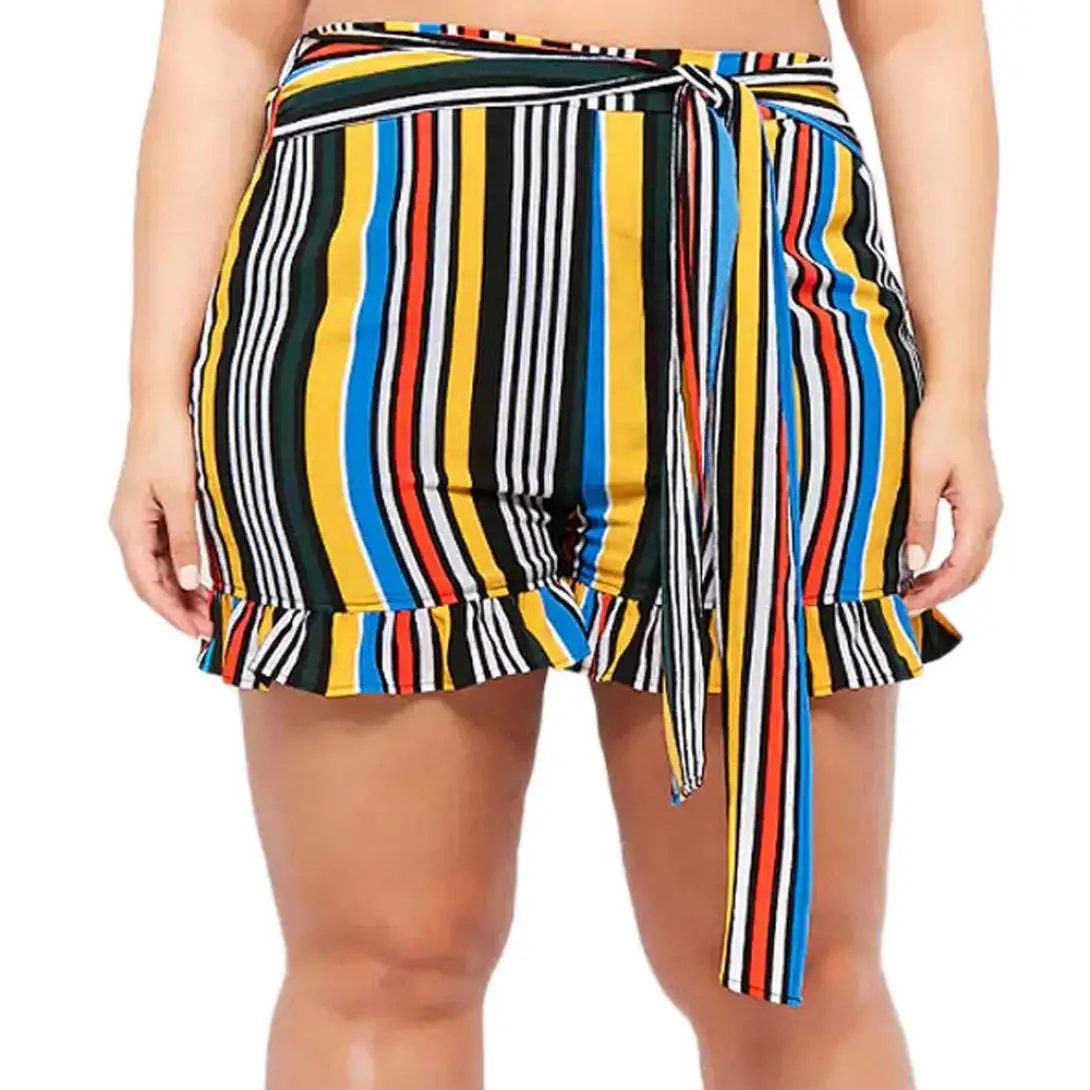 colorful striped shorts womens