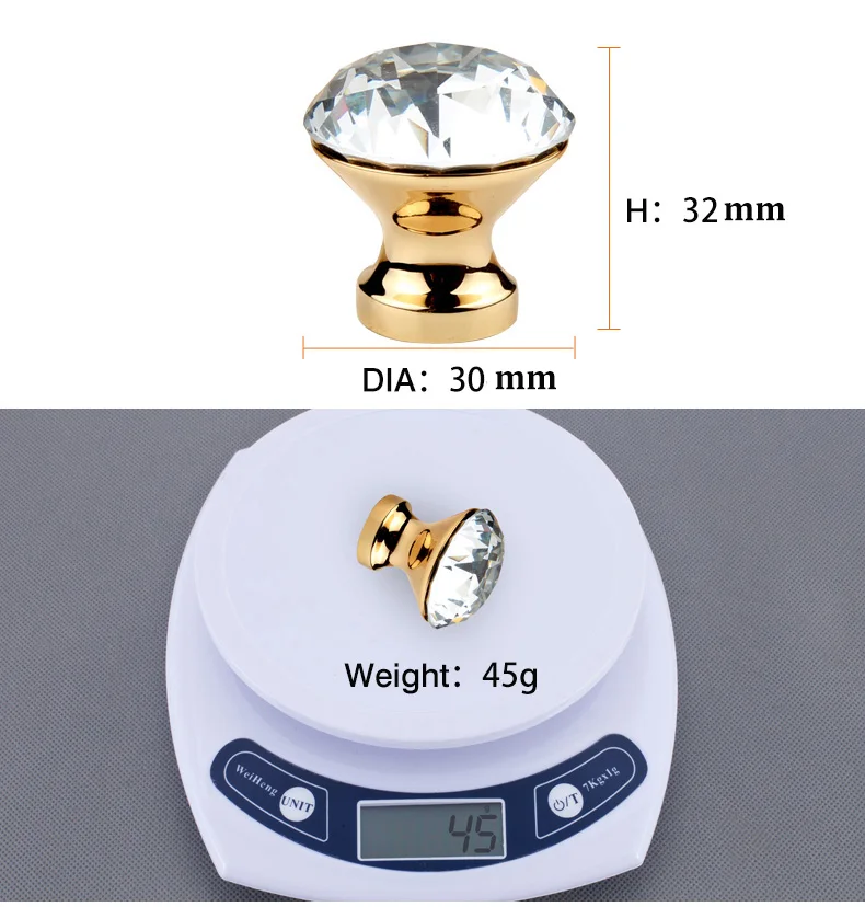 Wholesale Crystal rhinestone furniture cabinet drawer handle And Knobs