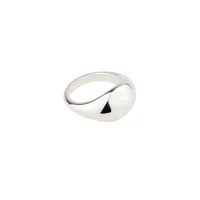 

2019 New design 925 silver jewelry simple 18K plated dome signet ring