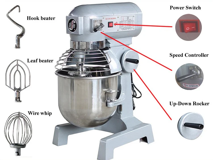 Factory Outlet Industrial 20l Heated Flour Dough Mixer Machine - Buy ...