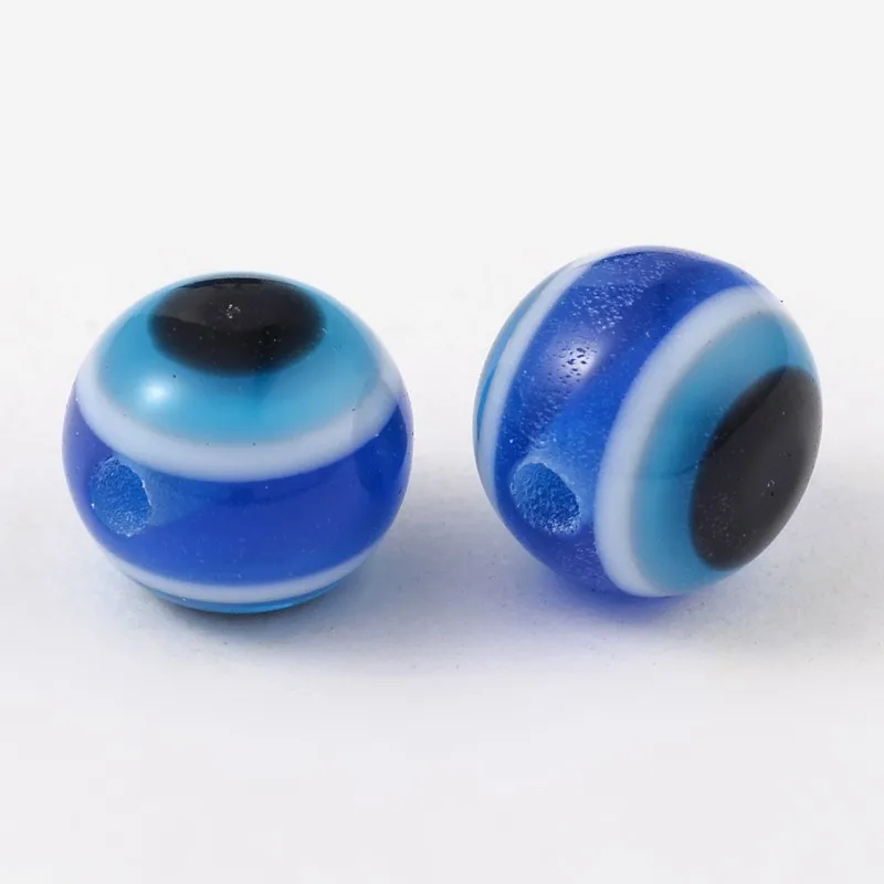 

Pandahall 8mm Blue Wholesale Flat Round Eye Evil Charm Resin Beads