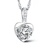 925 sterling silver heart shaped color stone couple heart pendant