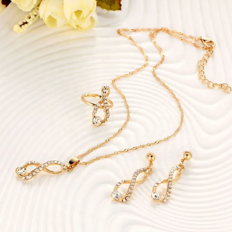 

Professional supplier gold plated half jewelry set refined fashion gold jewelry half set, Picture