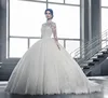 ZH0173D New fashion lady luxurious lace long sleeve tail wedding dress