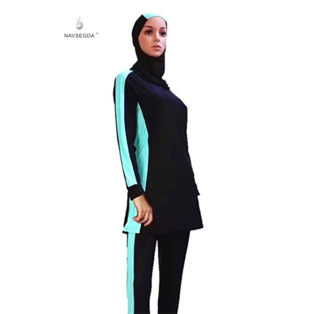2019 Hot Islamic Swimwear Muslim Women's Patchwork Swimsuit Traditional Beach Bikini Buy