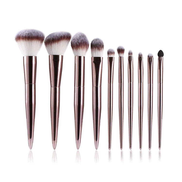

Professional 10 Piece High Quality Aluminum ferrule Makeup Brush set