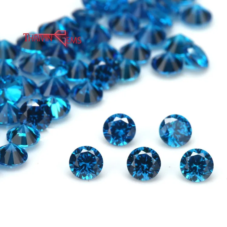 

Thriving Gems hot selling colored zirconia synthetic loose gemstones round cut cz stones