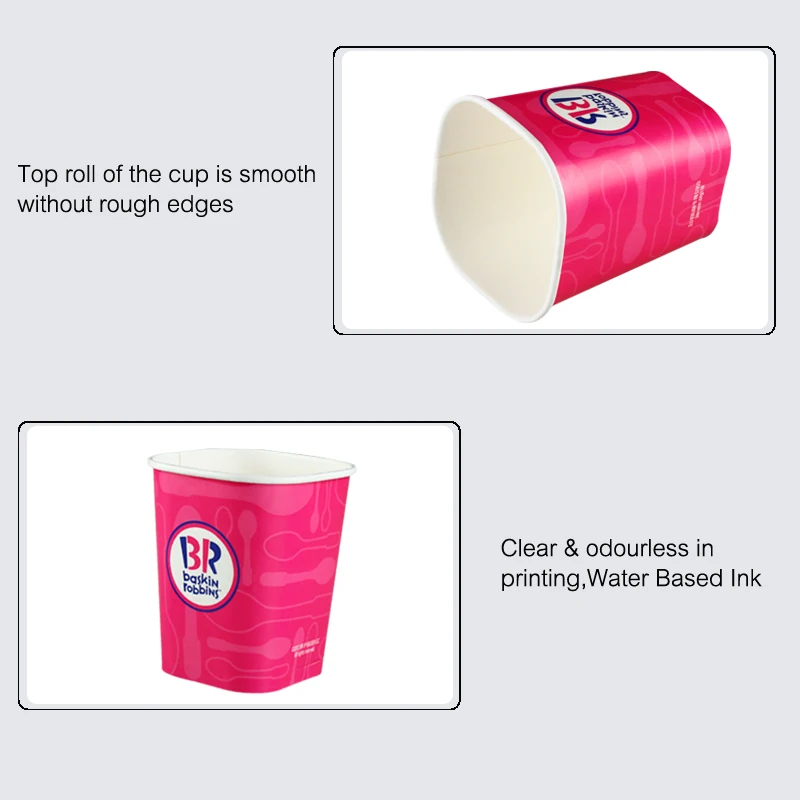 Square Paper Cup - Custom Design for Ice Cream & Coffee