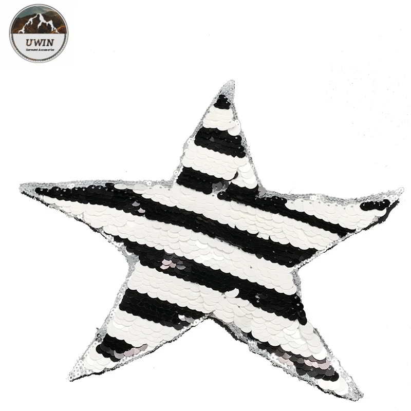 

Wholesale Flip Over Sequins Patch Star Reversible Sequin Patch, Custom color/12 colors