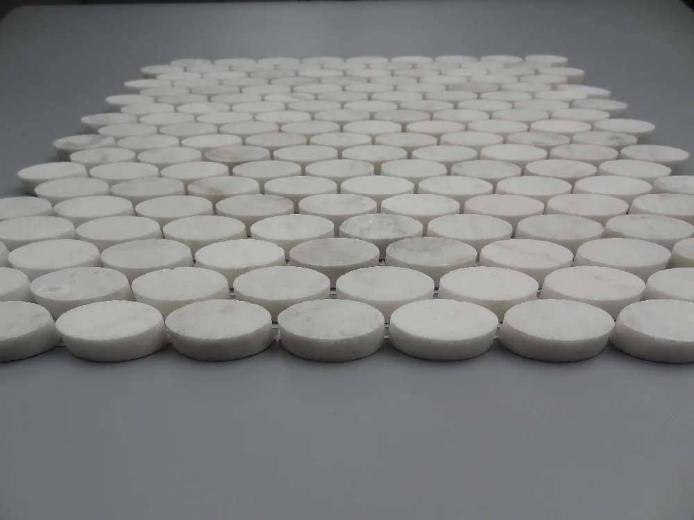 Cheap price oval marble mosaic tile backsplash