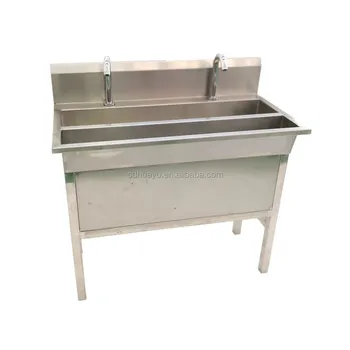 Stainless Steel Trough Sinks With 2 Faucets View Stainless Trough Sink Huayu Product Details From Shandong Huayu Mechanical Equipment Co Ltd On