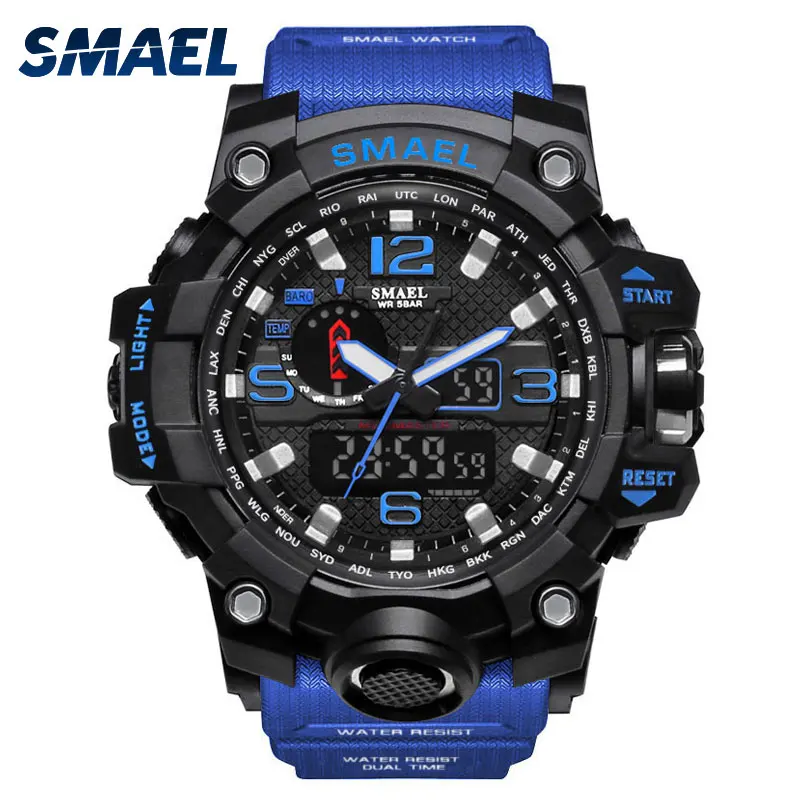 

SMAEL 1545 Quartz electronic Movement mens warches, Black;blue;red.gold;army green.