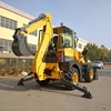 Construction equipment farm mini loader with front loader and backhoe