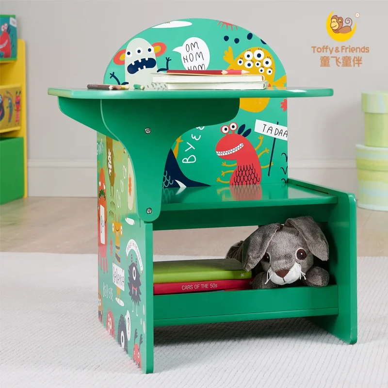 
Toffy & Friends Monsters Kids Writing Desk and Chair with Storage Drawer 