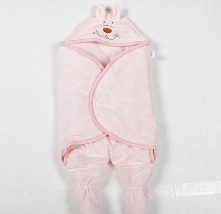Новый 2015 зима осень прием одеяла теплая постельных принадлежностей наматывается новорожденный одеяло флиса ткани розовый HK296