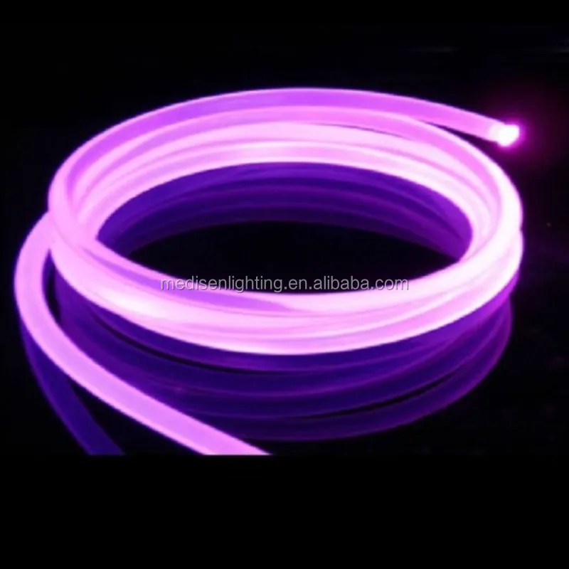 3mm P shape  plastic side glow emitting optical fiber optic fibre lighting for car interior light decoration