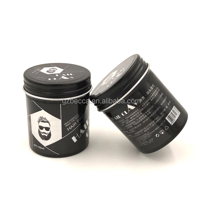 New hot factory quality Extra strong hold 150g hahal aluminium colorful pomade black tin water based pomade tin
