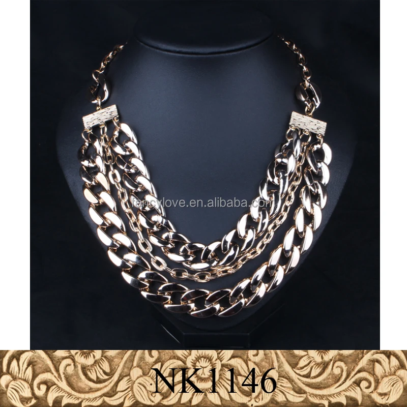 

2016 fashion punk style gold chains choker necklace wholesalers