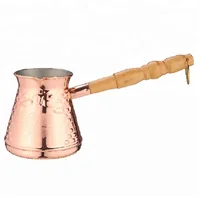 

Hot sale old-fashioned Turkish copper Coffee pot with Wooden Handle Stainless Steel Milk Coffee Warmer