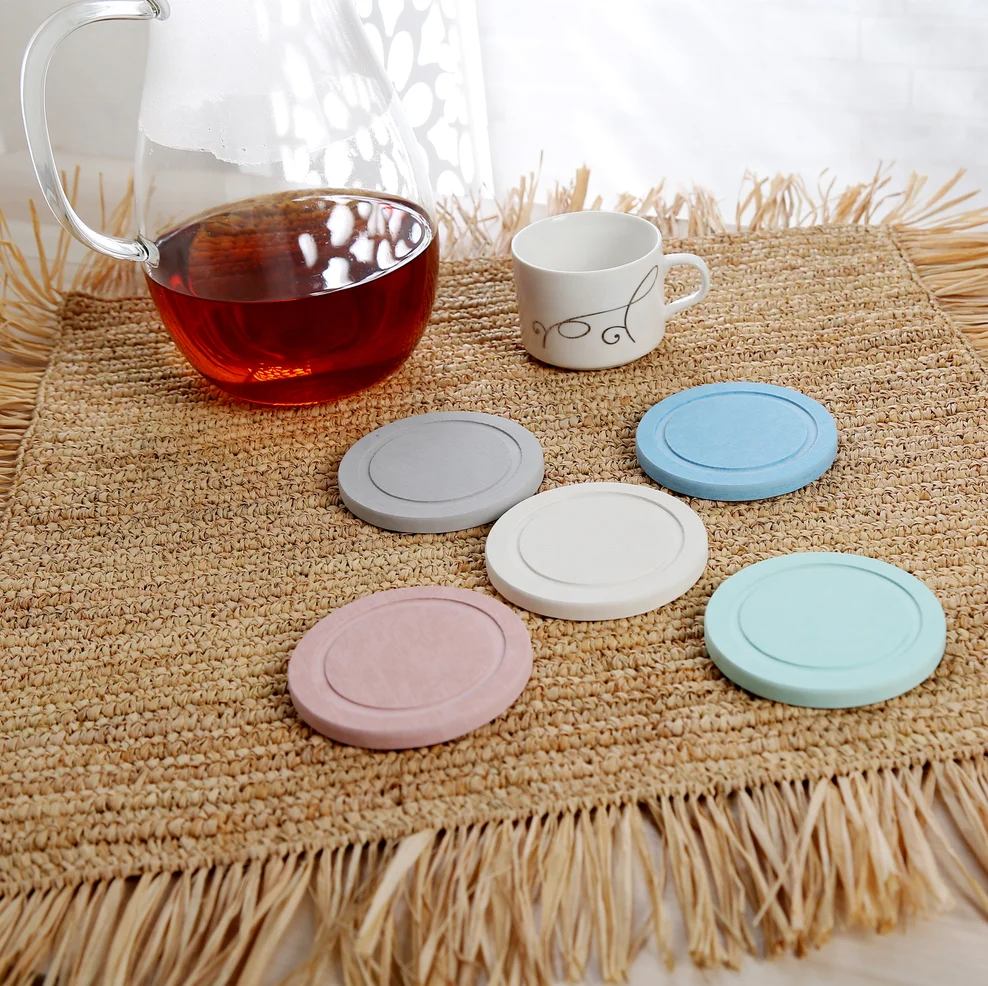 

CE,SGS,ROHS certificate eco-friendly anti-slip durable antibacterial heat resistant strong water absorbent diatomite cup coaster, White;grey;green;blue;pink;brown
