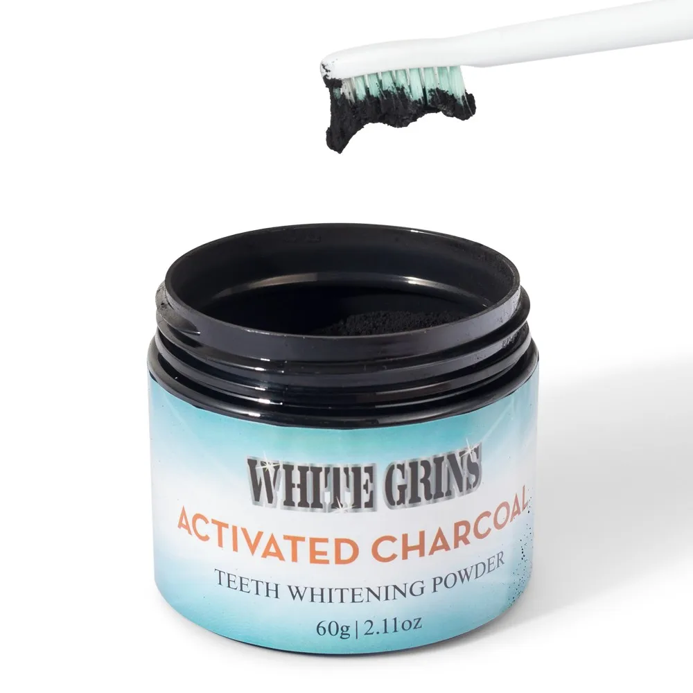 Coconut activated charcoal oral care teeth whitening powder natural