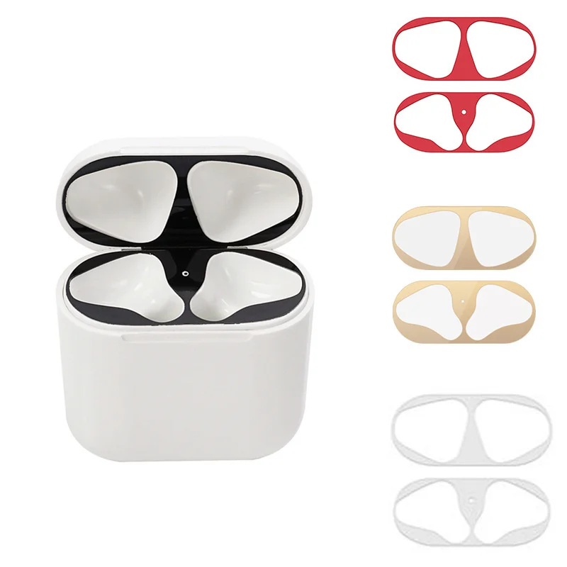 

Hot sale Metal Dust Guard sticker for Apple AirPods Case Cover Dust-proof Protective Sticker Skin Protector Air Pods Accessories, 13 colors as pictures show