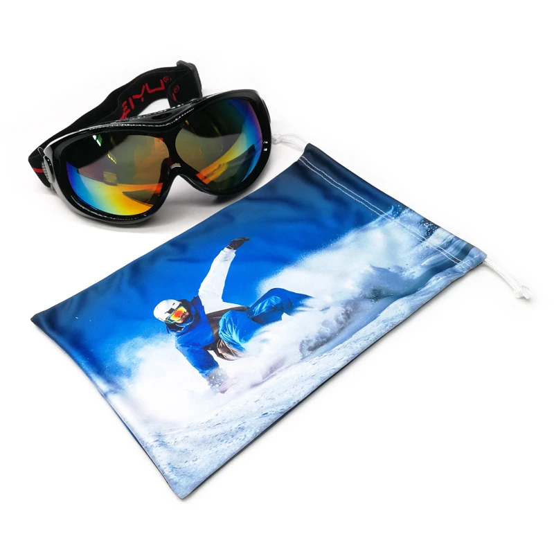 

Custom logo printed Ski Goggle Microfiber Pouch bag, Customzied