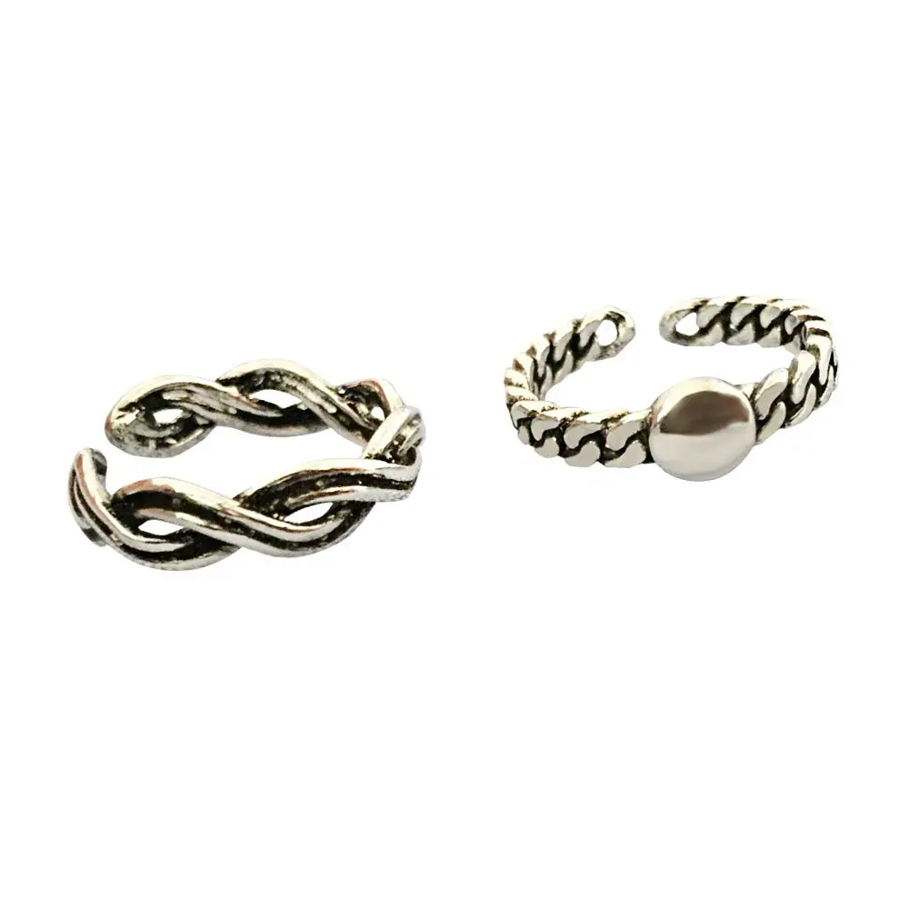 Liara Polished and Nickel Free Anchor Toe Ring Adjustable with Crystal