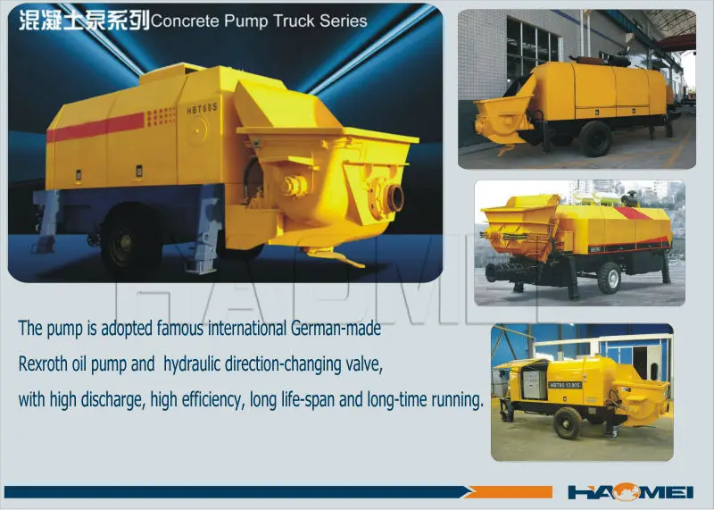 HBT90S1821-200 concrete pump machine and cost of electric trailer concrete pump