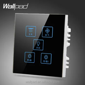 2015 wallpad customize led uk black waterproof crystal touch panel light switch uk